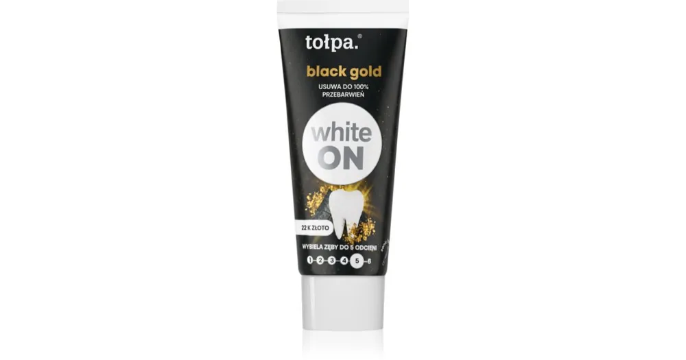 TołpaOn White Black Gold fehérítő fogkrém Korlátozott ajánlat
