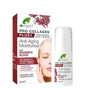Újdonság Dr. Organic Pro Collagen Plus+ Sárkányvér Anti-Aging hidratáló arckrém 50 ml