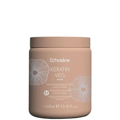 Echosline Keratin Veg Intenzív hajszerkezet-újjáépítő pakolás 1000 ml Vásárlói kedvenc