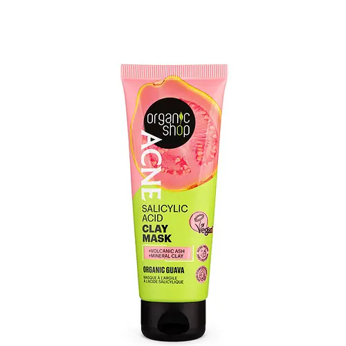 Organic Shop ACNE Szalicilsavas agyagmaszk bio guavával 75 ml Kedvezményes ár