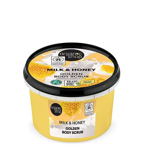 Alacsony ár Organic Shop Golden Cukros testradír tejjel és mézzel 250 ml