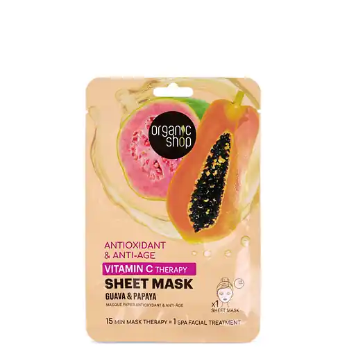 Organic Shop Guava és papaja Antioxidáns és anti-aging fátyolmaszk 25 g Csak ma