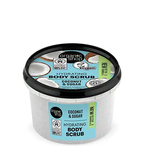 Kiárusítás Organic Shop Kókusz és cukor Hidratáló testradír 250 ml