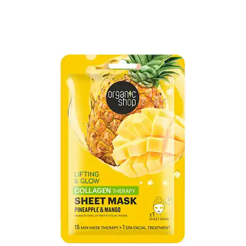Organic Shop Mangó és ananász Lifting & glow kollagénes fátyolmaszk 25 g Szezonális akció