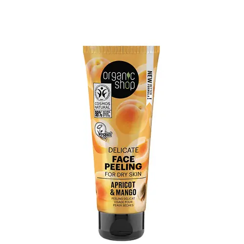 Végkiárusítás Organic Shop Sárgabarack és mangó Gyengéd arcpeeling 75 ml